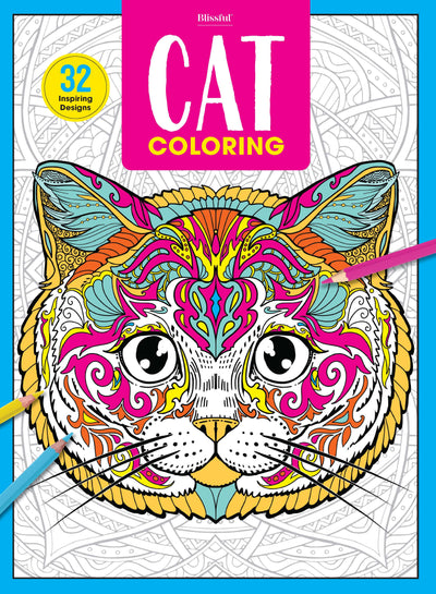 Blissful - Cat Coloring Book: 50+ Images Presented In Our Trademarked Coloring Format To Uplifted, Fulfill, Relax and Satisfy Your Inner Picasso - Magazine Shop US