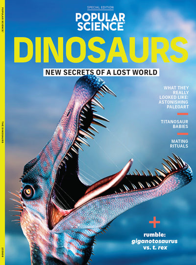 Popular Science - Dinosaurs: Secrets, Paleoart Insights, Titanosaur, T. rex, Mating, Giganotosaurus, Fossils, Asteroid, Avian Descendants, Mammal Mysteries, Dynasty, Arctic Habitat & Endgame Theories! - Magazine Shop US